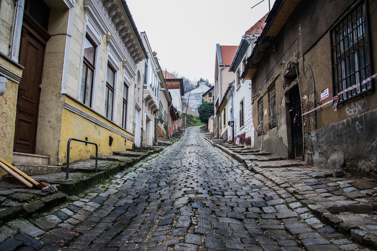 old cobblestone road